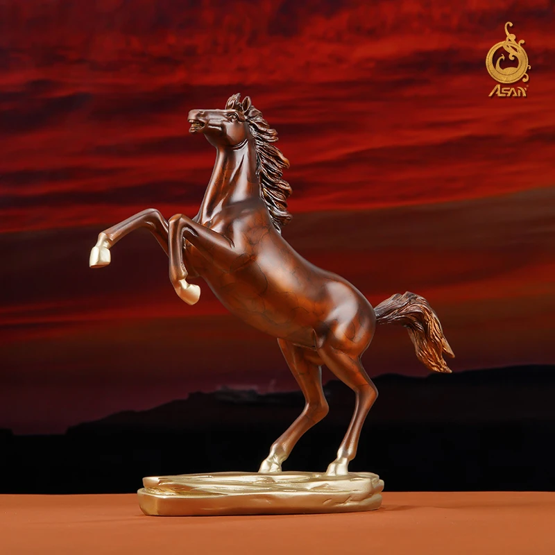 铜摆件《立马发财》家居饰品 桌面客厅办公室铜马摆件开业送礼