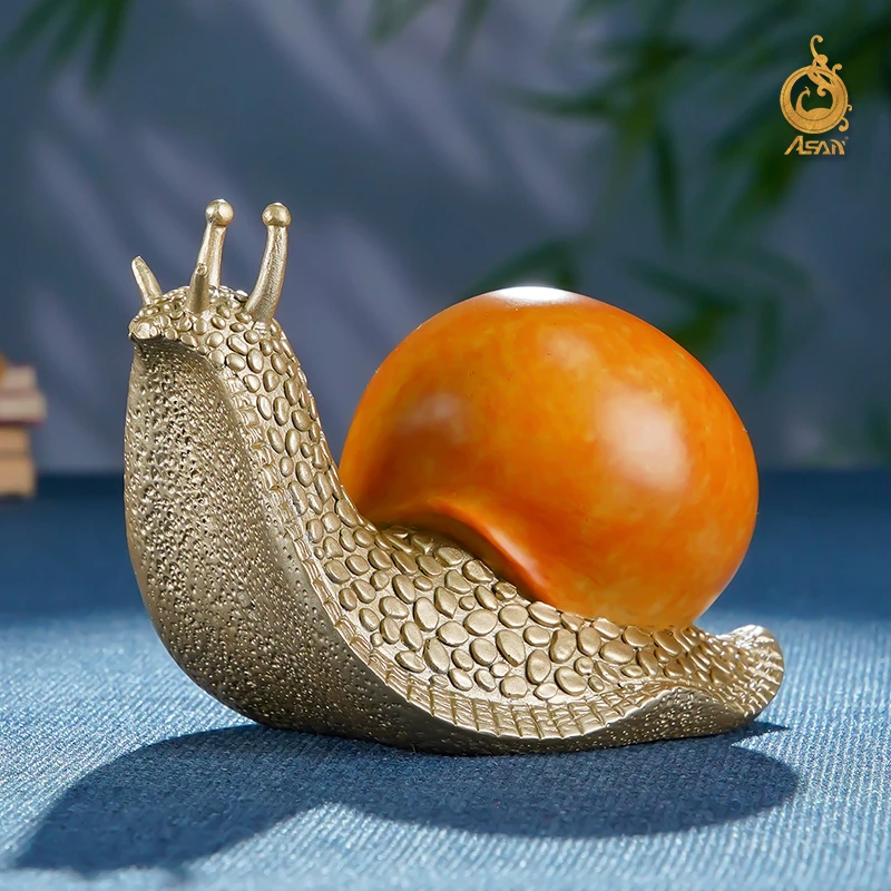 铜摆件《奋斗》铜工艺品 桌面家居装饰品 铜蜗牛摆件乔迁送礼