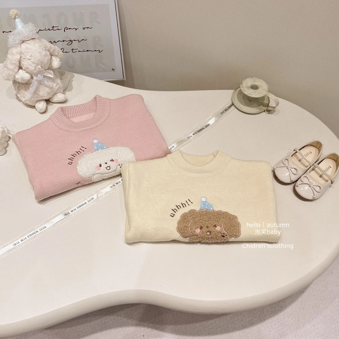 【泡芙baby】童装女童毛衣秋冬2024新款儿童卡通长袖针织衫上衣