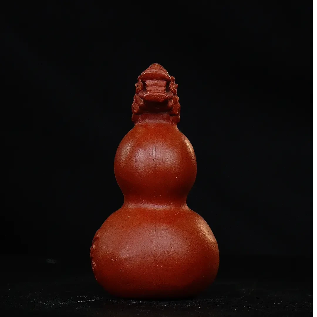 宜兴紫砂茶宠红色葫芦龙