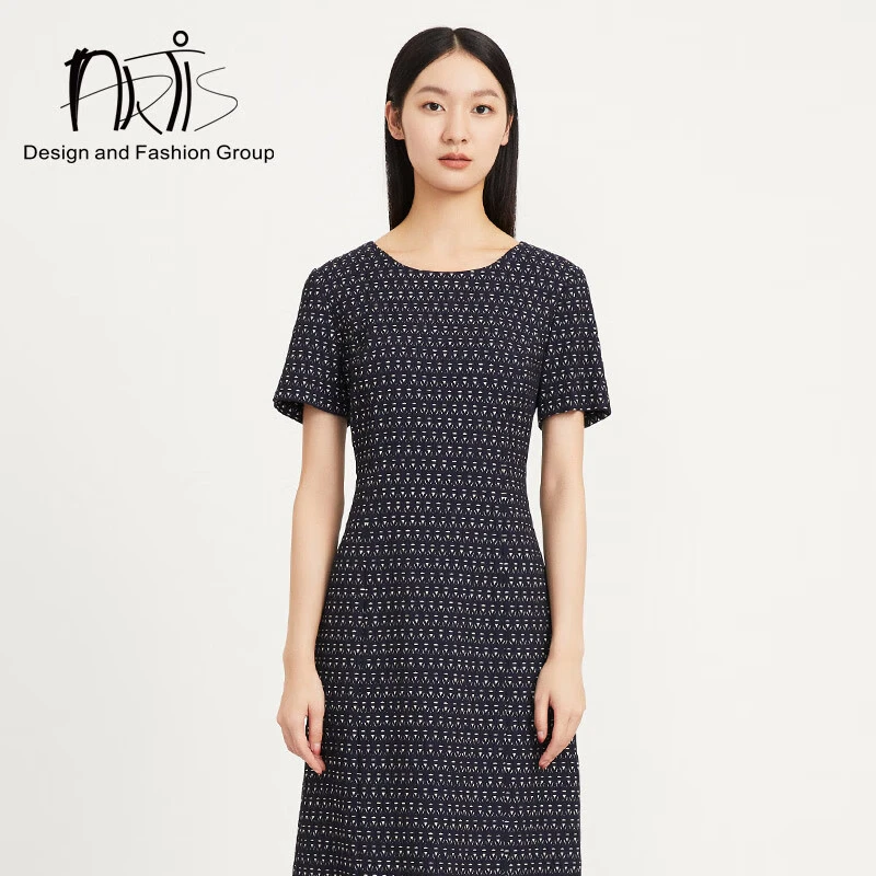 雅迪斯ARTIS女装 进口面料几何提花连衣裙AR5417049-090