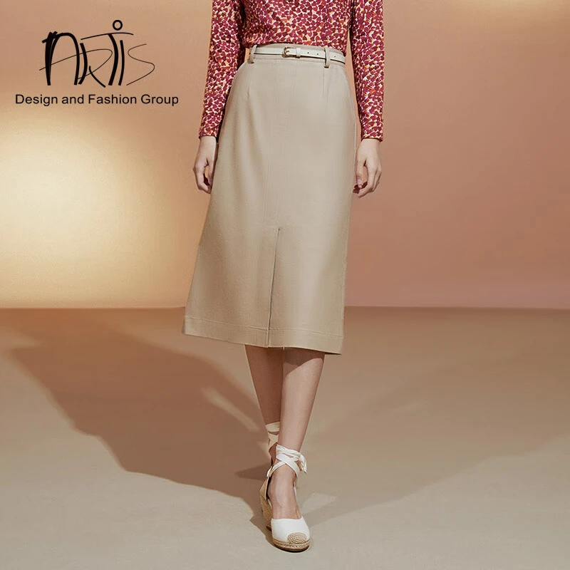 ARTIS女装 通勤百搭卡其色半裙AR5615003-030