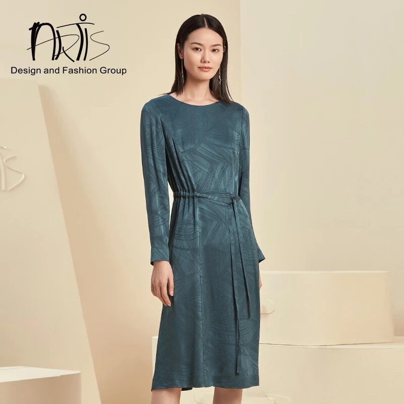 ARTIS女装 墨绿色暗纹连衣裙AR5117044-064