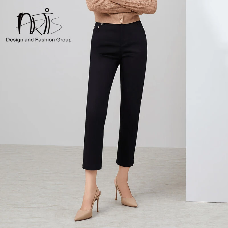 雅迪斯ARTIS女装 黑色百搭直筒长裤AR5414025-138