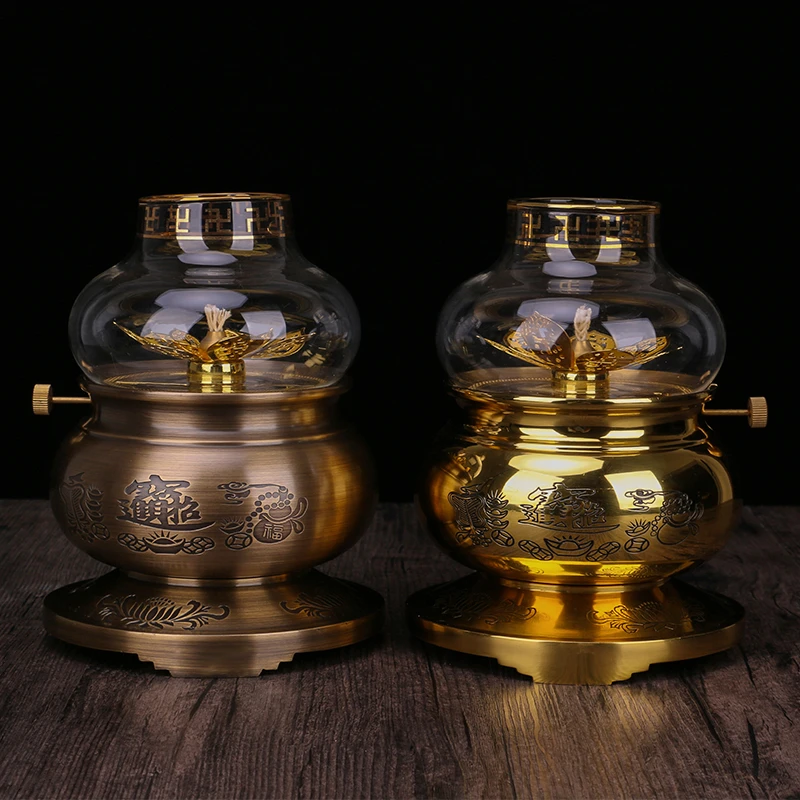 铜制酥油灯家用防风酥油灯