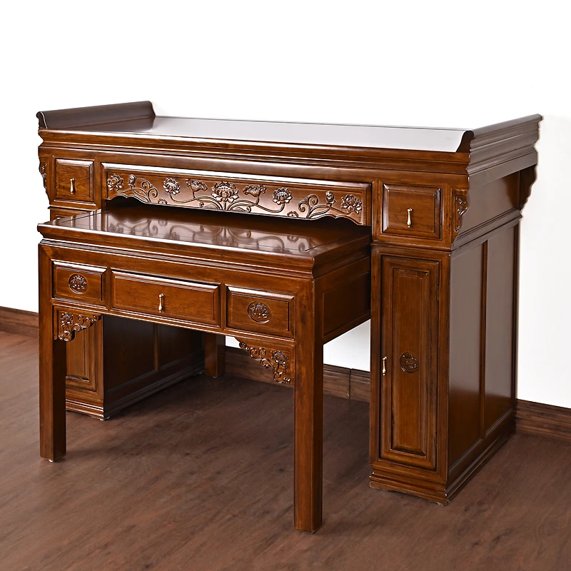 实木翘头方桌家用经济型新中式客厅桌子