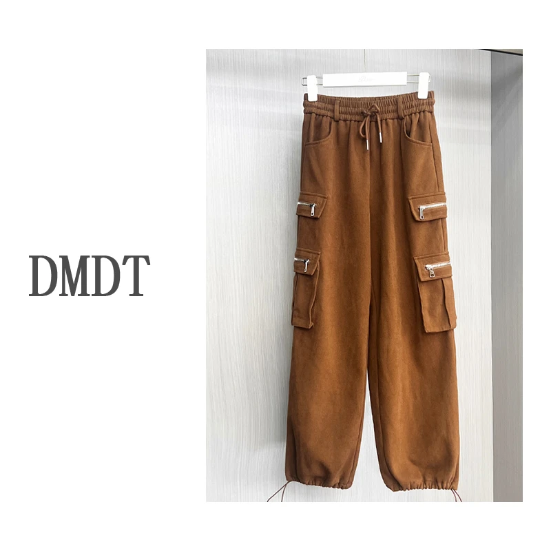 【DMDT潮牌】冬季新品松紧腰加绒可束脚显瘦女百搭休闲裤SK7664