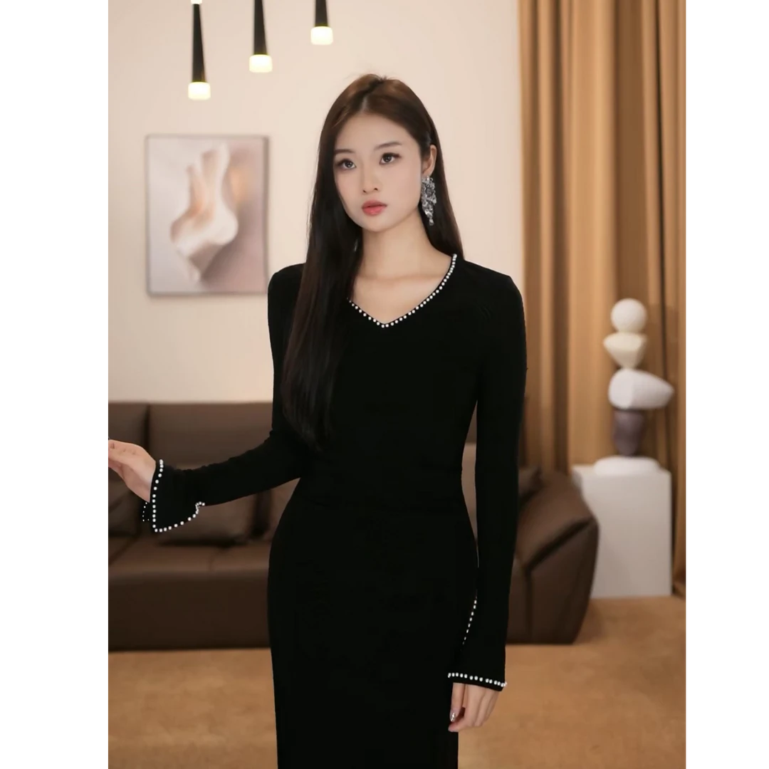 【爱笑】克珍舞者气质复古春季新款法式收腰显瘦连衣裙-SW0545