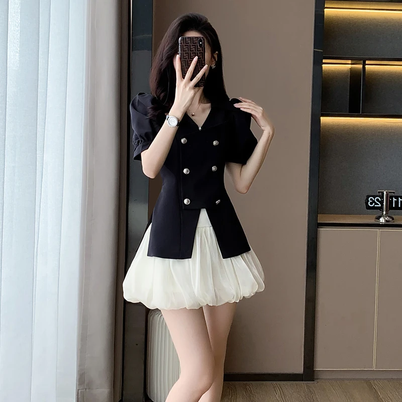 小个子精致套装裙夏季2023新款爆款甜美减龄两件套轻奢高级感女装