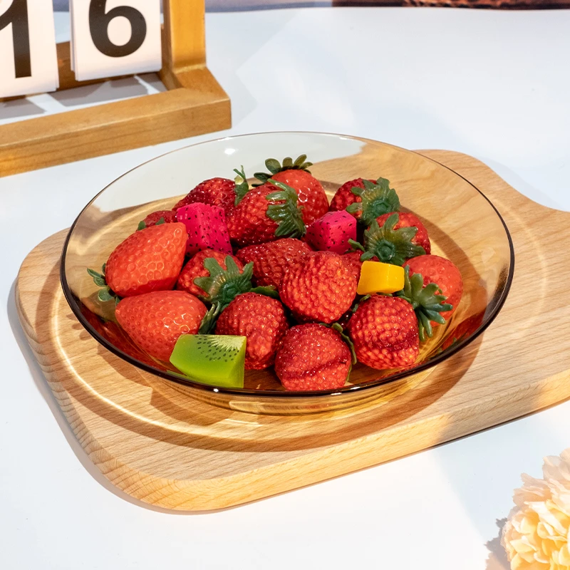 家用琥珀色9寸浅盘网红茶色