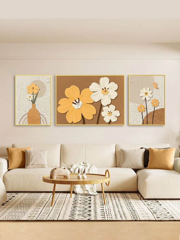 厂家直销现代简约品质装饰画轻奢花卉沙发背景墙挂画小清新墙壁画