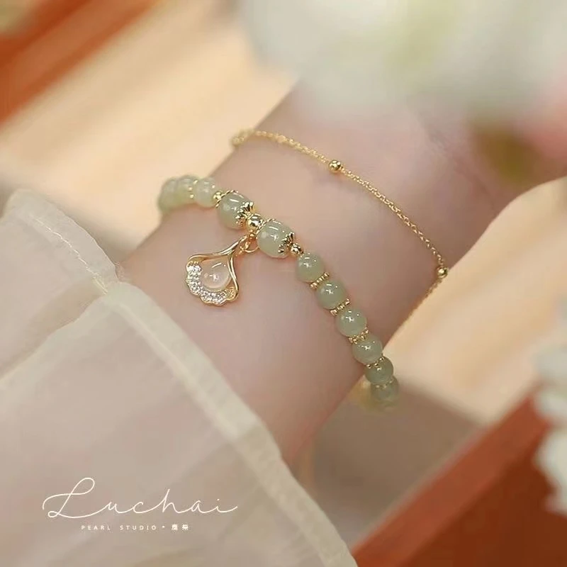 合金手链 新款仿水晶三生有手链轻奢气质镶嵌小众百搭手工国风