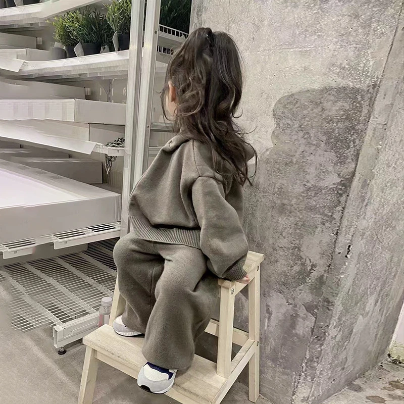 rt2489秋冬女童休闲风衣外套韩版秋季儿童宽松洋气套头衫时尚衣服