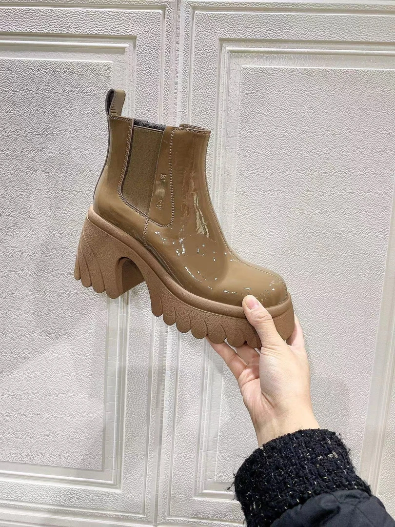 5423-A2-时尚百搭粗跟秋冬圆头麂皮绒时装靴