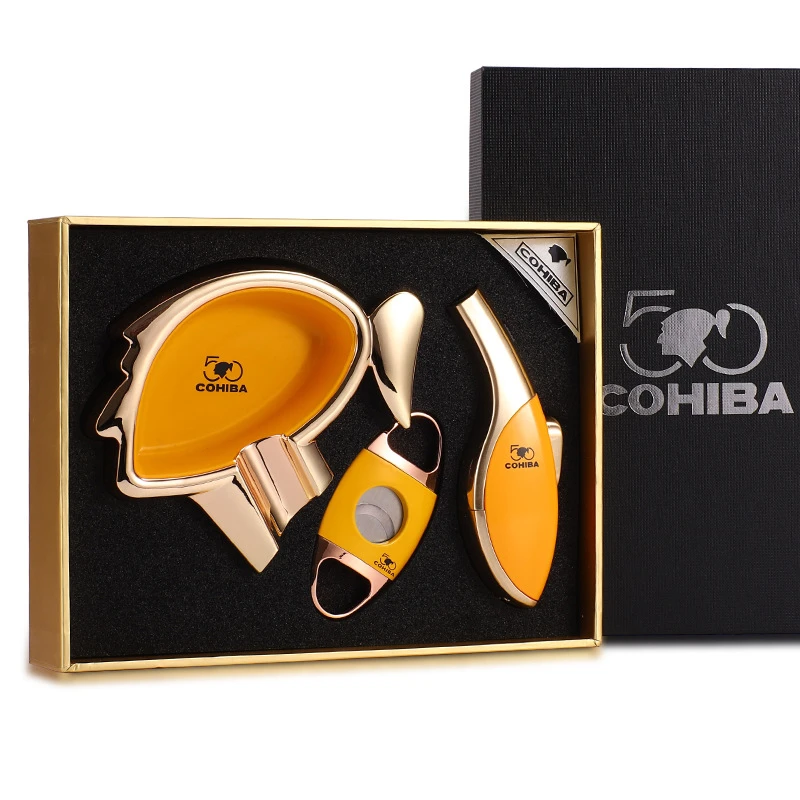 限量版高希霸高档烟具套装雪茄刀打火机烟灰缸三件套50周年纪念版