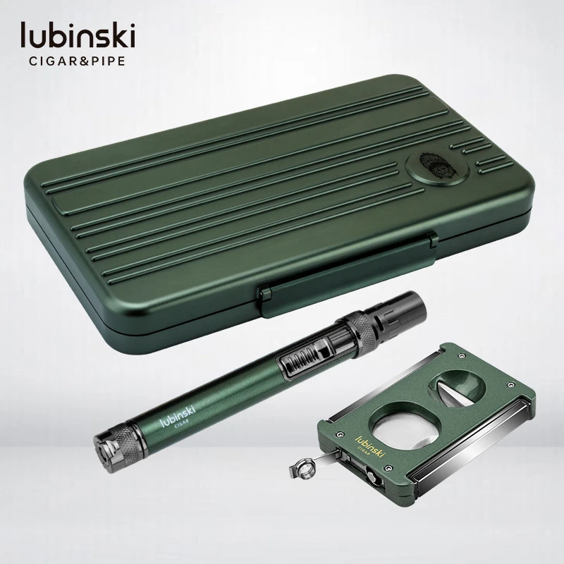 LUBINSKI鲁宾斯基雪茄套装便携雪茄盒打火机雪茄剪多功能礼盒套装
