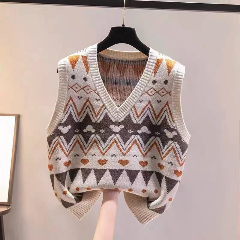 外贸原单意大利大牌女装清仓欧货马甲背心针织女外搭宽松上衣毛衣