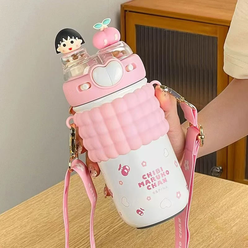 【周周】小丸子米奇蜡笔小新系列双饮可爱高颜值车载防摔泡泡儿童