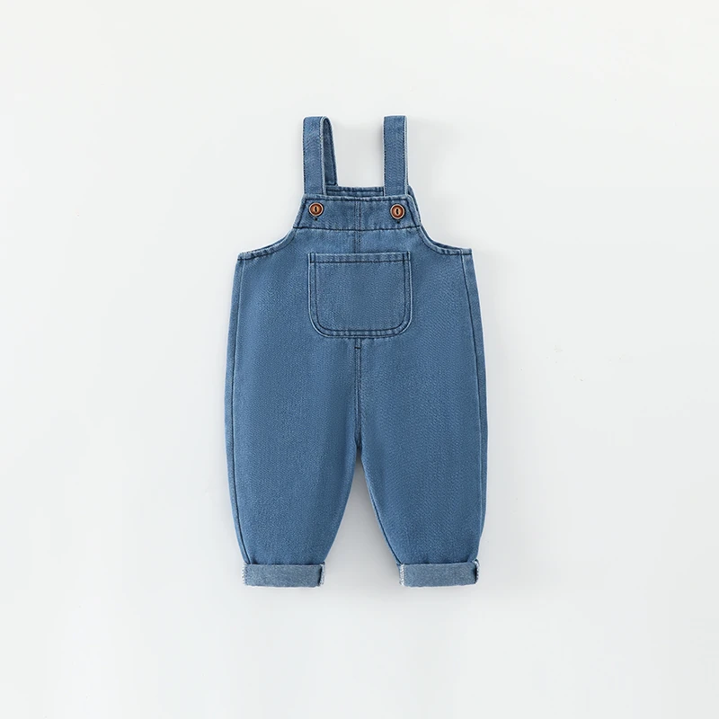 儿童牛仔背带裤春秋季休闲洋气牛仔裤小童连体裤韩版宝宝背带裤