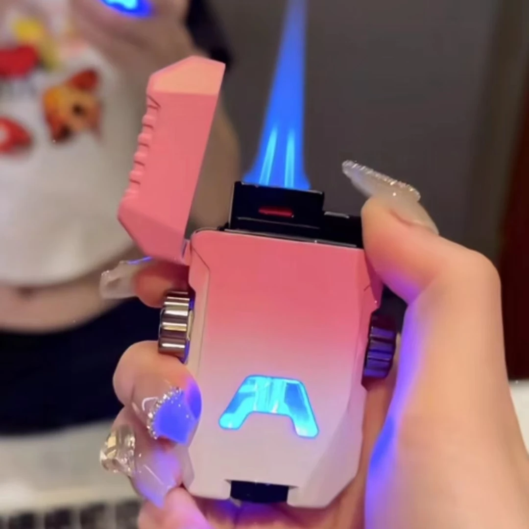 黑科技机甲风打火机2024个性高级炫酷闪灯防风打火机情人节送礼物