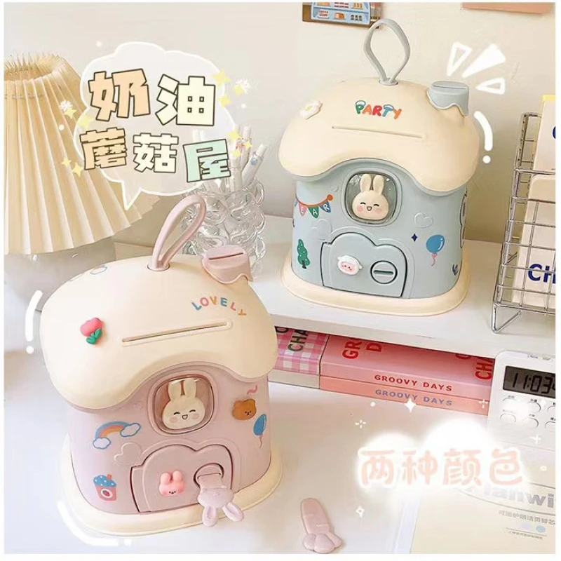 网红创意小兔子存钱罐女孩储蓄罐儿童小孩储钱箱可存投币实验