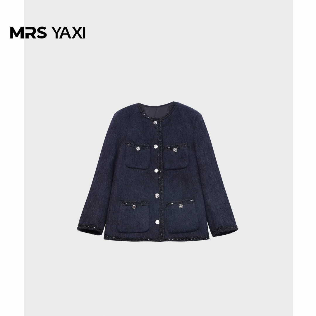 Mrsyaxi精典轻奢小香毛呢外套YX4091305
