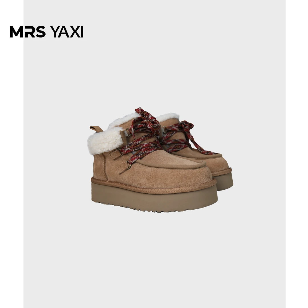 Mrsyaxi羊皮毛一体加厚保暖厚底雪地靴YX4110602