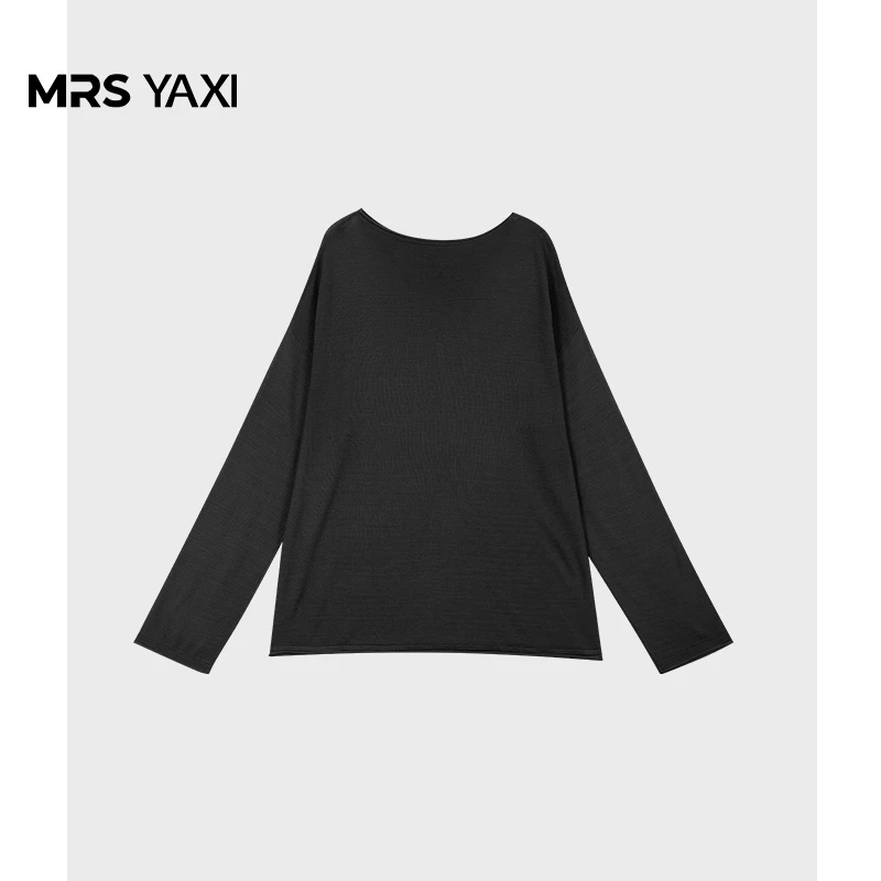 Mrsyaxi极简气质圆领针织罩衫YX4053108