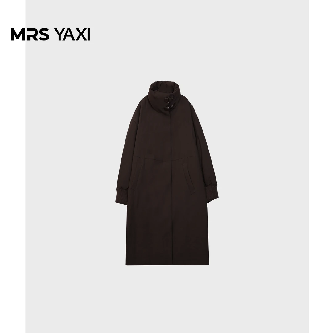 Mrsyaxi经典中长款立领鹅绒服保暖外套YX4110105