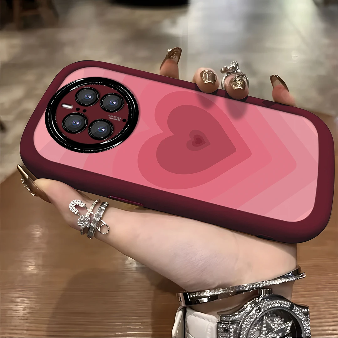 适用于【华为】Mate50Pro/EPro粉色渐变爱心新款防摔手机壳