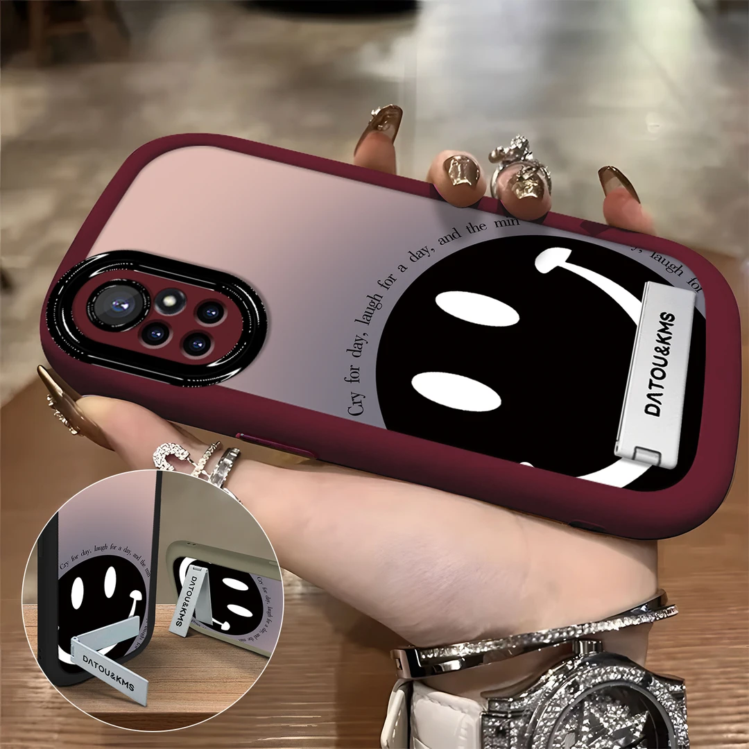 适用于【华为】Nova8粉紫渐变笑脸简约创意全包硅胶手机壳