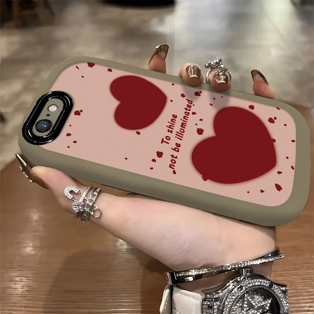 适用于【苹果】6Plus/SPlus高级感双爱心个性时尚防摔手机壳