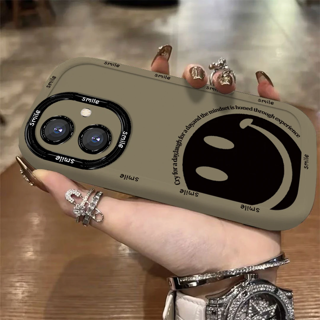 适用于【华为】荣耀100半边笑脸简约创意防摔全包手机壳