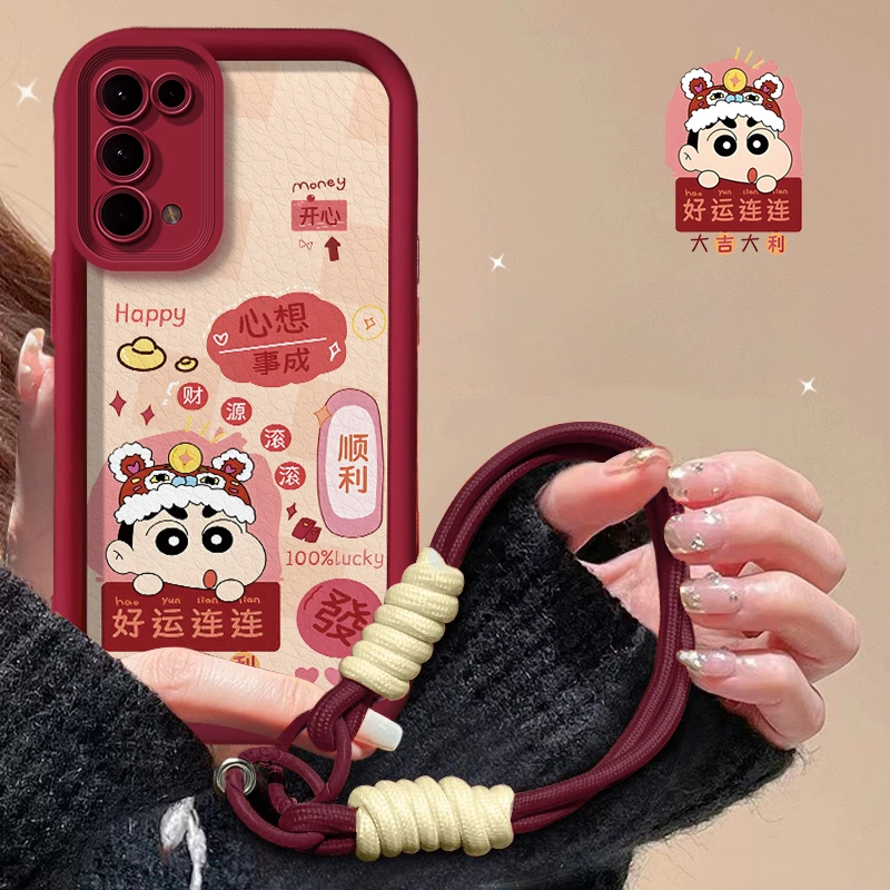 适用于【OPPO】Reno5Pro小新好运顺利可爱卡通全包防摔手机壳
