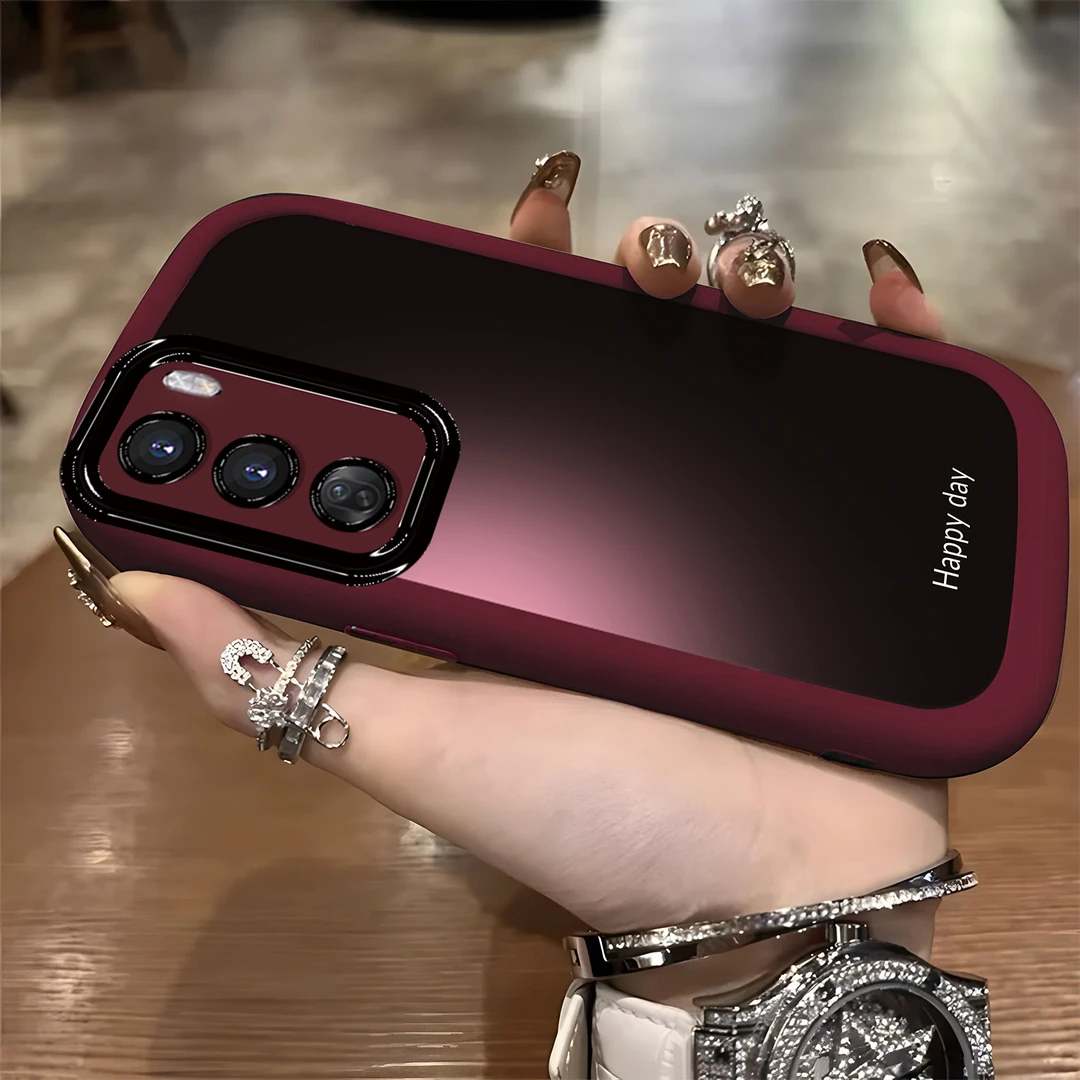 适用于【OPPO】Reno12简约渐变快乐英文防摔女款手机壳