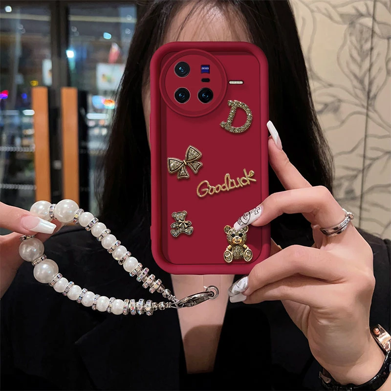 适用于【VIVO】X80创意两个小熊个性高级感女款全包手机壳