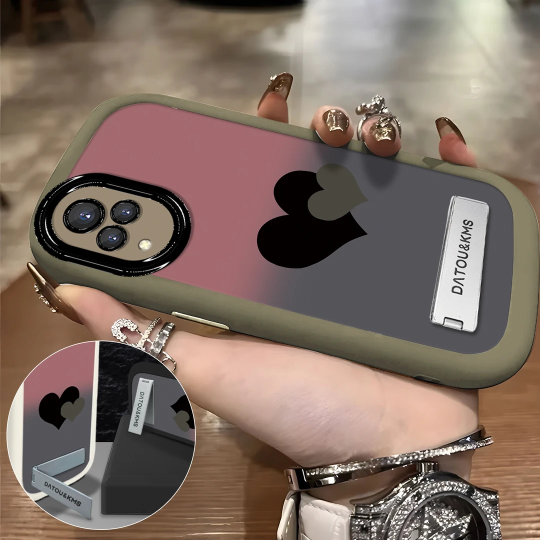 适用于【VIVO】S9新款渐变黑粉双爱心女款防摔手机壳