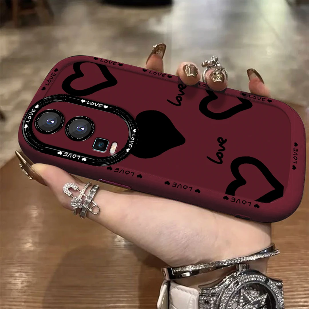 适用于【VIVO】IQOONEO7/SE黑色心心创意简约个性潮流防摔手机壳