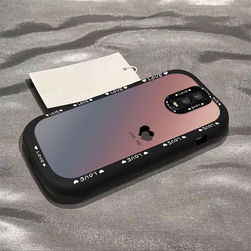 适用于【OPPO】R17渐变黑色爱心简约创意网红全包硅胶泡芙壳