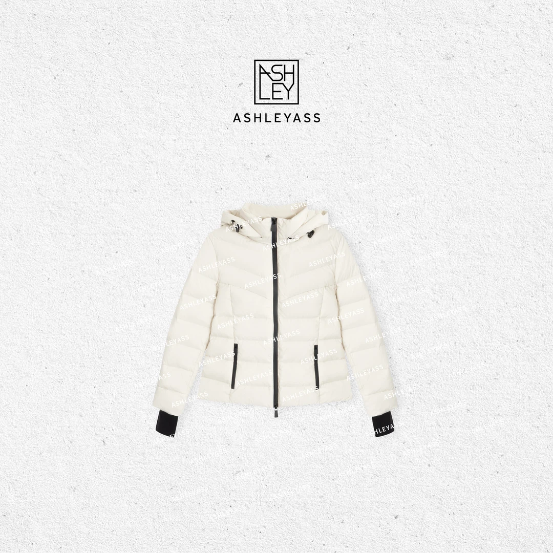 【ASHLEYASS】“菲尼克斯”御寒撞色螺纹90白鹅羽绒外套LSS241420Y