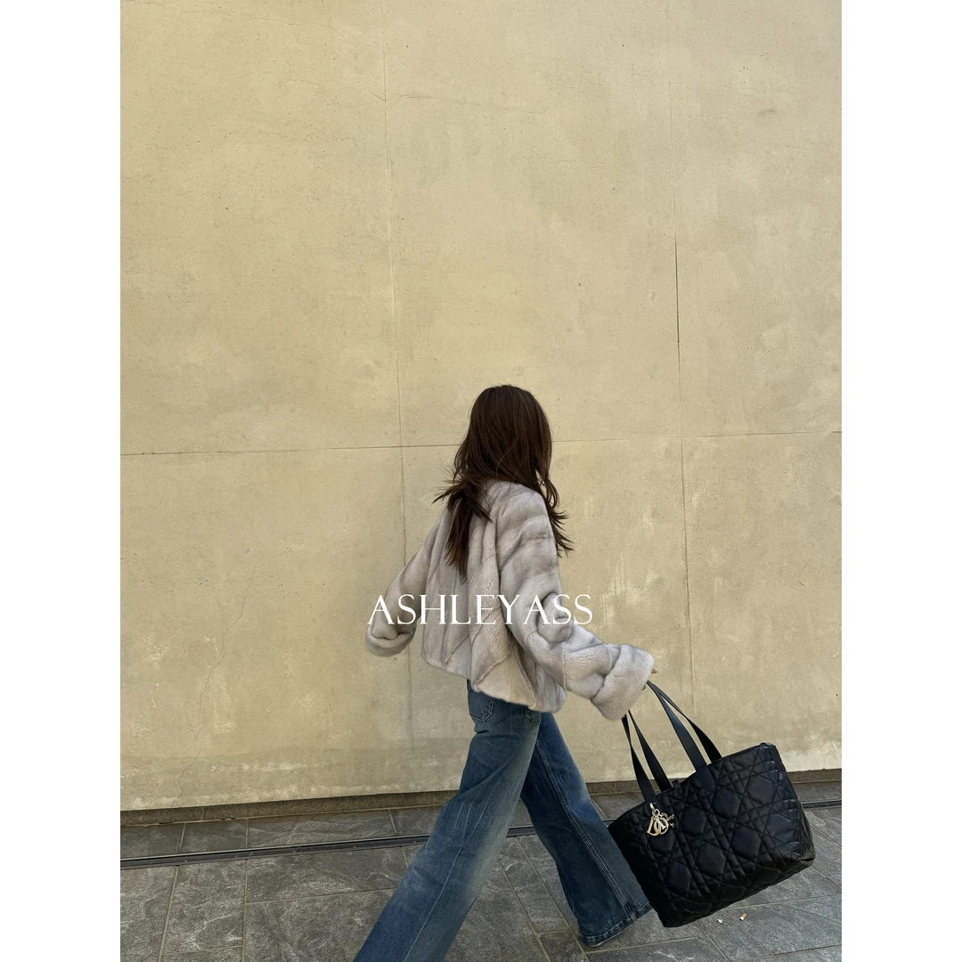 【ASHLEYASS】“银兰貂”水貂毛皮纯净质感保暖皮草上衣LSS241556S