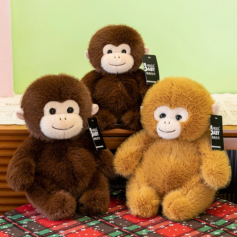 正版仿真可爱金丝猴毛绒玩偶棕色小猴子公仔儿童睡觉抱枕生日礼物