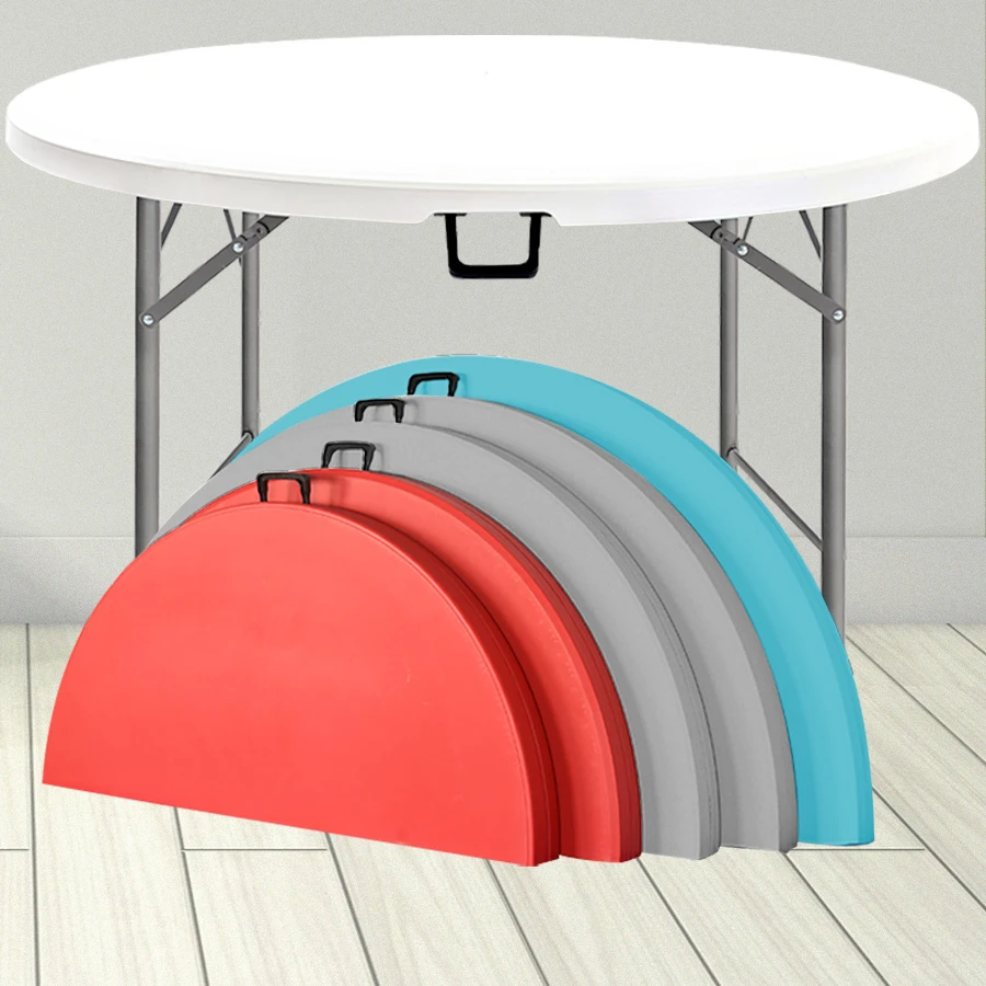 可收折叠圆桌圆形大排档饭桌子塑料大圆台园桌歺桌吃饭桌拆叠桌子