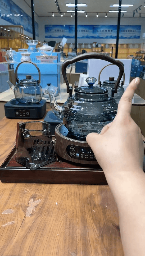 【闪购商品】米处1500W木纹+星韵壶+6杯子杯架