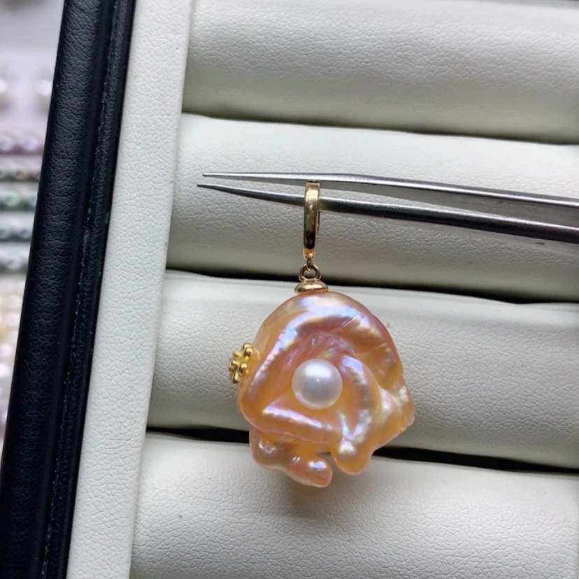 【闪购商品】淡水珍珠吊坠(不含链)银S925镶嵌