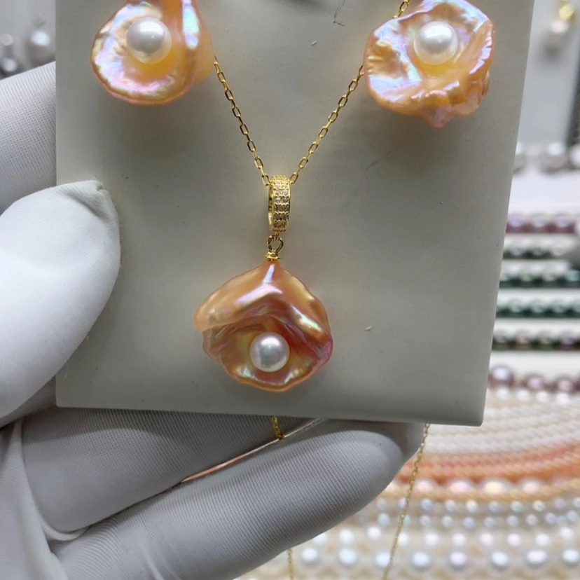 【闪购商品】淡水珍珠吊坠(赠链)银S925镶嵌