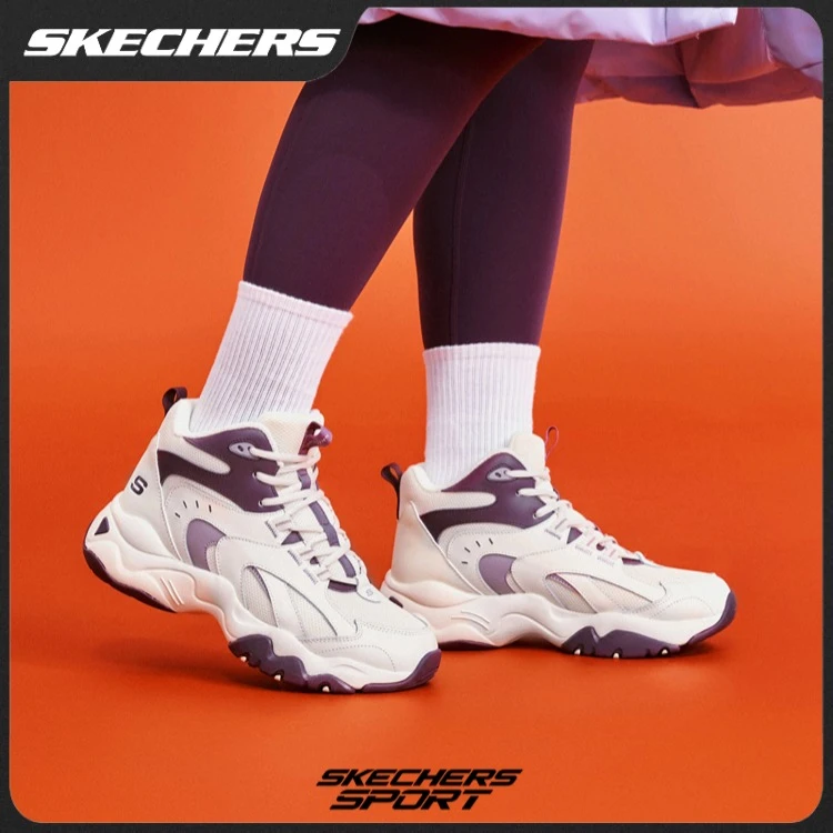 斯凯奇春秋冬加绒保暖女子运动老爹鞋高帮跑步鞋168014