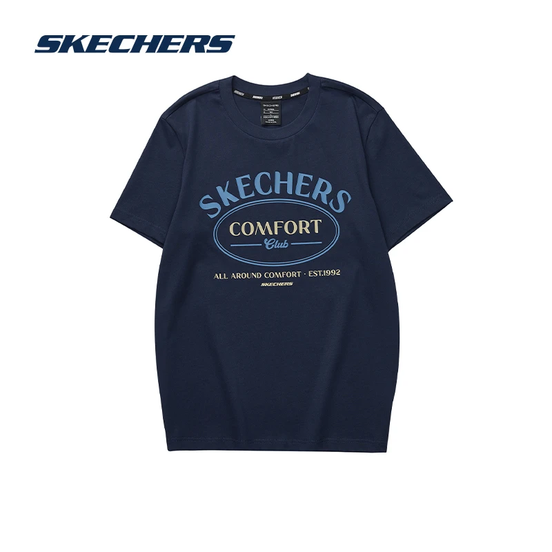 Skechers斯凯奇男子缤纷休闲系列针织圆领运动T恤L323M034