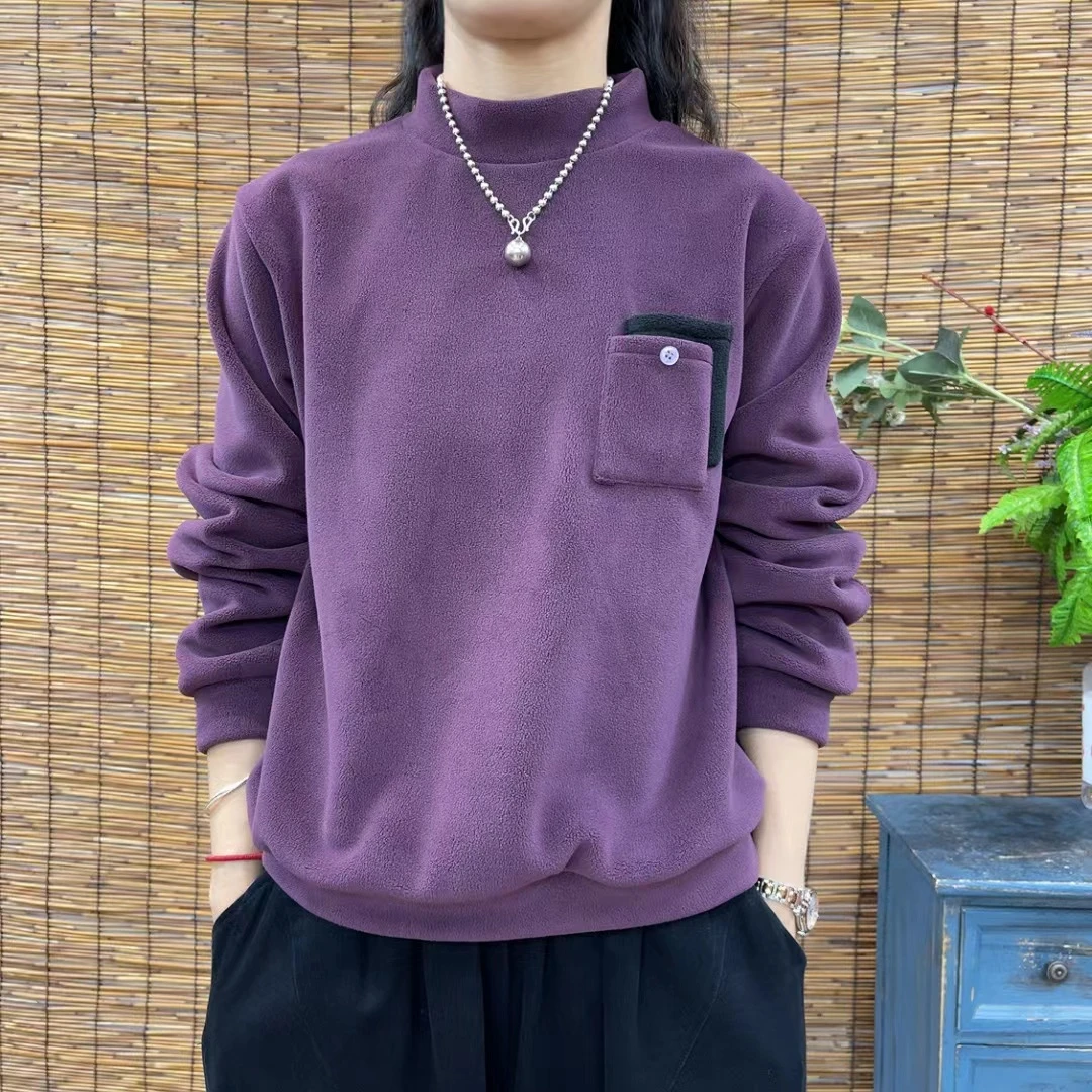 77383新款秋冬加厚休闲百搭气质减龄长袖卫衣T恤