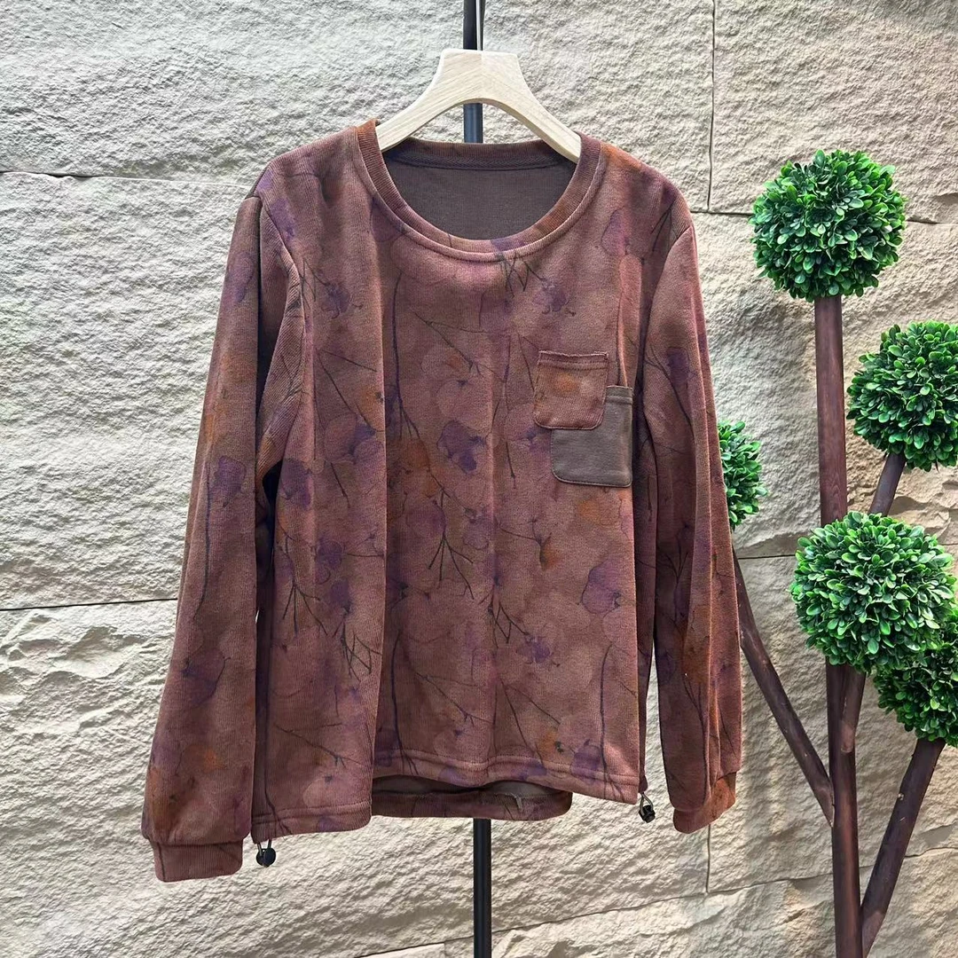 6410新款春秋休闲百搭气质减龄长袖卫衣T恤